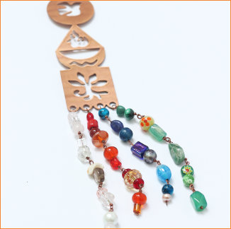 5 elements of nature in Copper motif and Glass & Semi precious beeds
