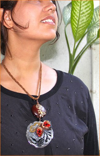 For the spirited lot - seeds and painted shells embellished in Copper